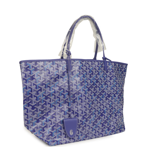 Goyard Goyardine Blueberry Purple Saint Louis GM Tote Palladium Hardware