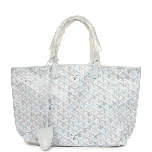 Goyard Goyardine Polar Blue Saint Louis PM Tote Palladium Hardware