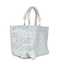 Goyard Goyardine Polar Blue Saint Louis PM Tote Palladium Hardware