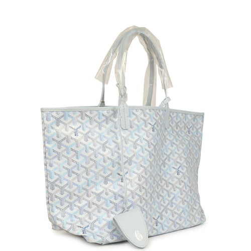 Goyard Goyardine Polar Blue Saint Louis PM Tote Palladium Hardware
