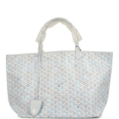 Goyard Goyardine Polar Blue Saint Louis GM Tote Palladium Hardware