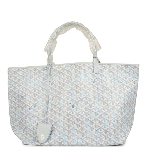 Goyard Goyardine Polar Blue Saint Louis GM Tote Palladium Hardware