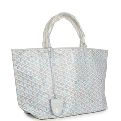 Goyard Goyardine Polar Blue Saint Louis GM Tote Palladium Hardware