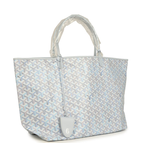 Goyard Goyardine Polar Blue Saint Louis GM Tote Palladium Hardware
