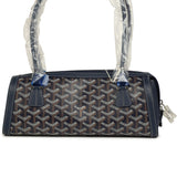 Goyard Goyardine Canvas Bonbonnière Bag Navy Blue Chevroches Calfskin Palladium Hardware - Thumbnail View 4
