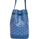 Goyard Goyardine Canvas Sky Blue Petit Flot Bucket Bag PM Palladium Hardware - Thumbnail View 4