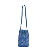 Goyard Goyardine Canvas Sky Blue Petit Flot Bucket Bag PM Palladium Hardware - Thumbnail View 6