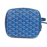 Goyard Goyardine Canvas Sky Blue Petit Flot Bucket Bag PM Palladium Hardware - Thumbnail View 7