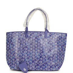 Goyard Goyardine Blueberry Purple Saint Louis PM Tote Palladium Hardware