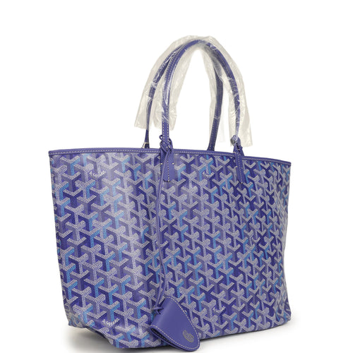 Goyard Goyardine Blueberry Purple Saint Louis PM Tote Palladium Hardware