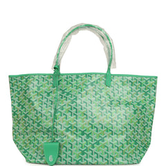 Goyard Goyardine Meadow Green Saint Louis GM Tote Palladium Hardware