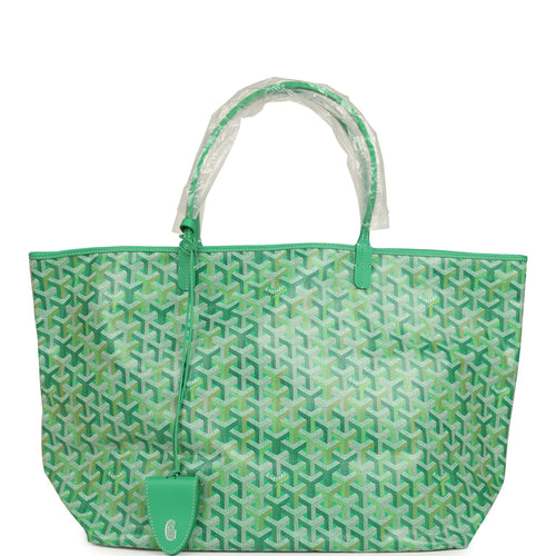 Goyard Goyardine Meadow Green Saint Louis GM Tote Palladium Hardware