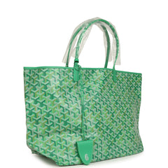 Goyard Goyardine Meadow Green Saint Louis GM Tote Palladium Hardware