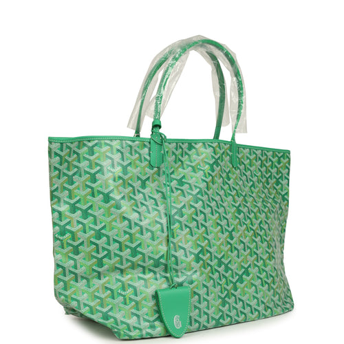 Goyard Goyardine Meadow Green Saint Louis GM Tote Palladium Hardware
