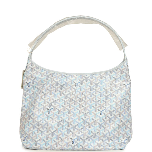 Goyard Goyardine Canvas Polar Blue Boheme Hobo Palladium Hardware