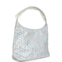 Goyard Goyardine Canvas Polar Blue Boheme Hobo Palladium Hardware