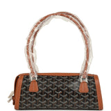 Goyard Goyardine Canvas Bonbonnière Bag Black and Brown Chevroches Calfskin Palladium Hardware - Thumbnail View 1