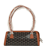 Goyard Goyardine Canvas Bonbonnière Bag Black and Brown Chevroches Calfskin Palladium Hardware - Thumbnail View 4