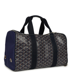 Goyard Goyardine Canvas Navy Blue Voltigeur MM Pet Carrier Bag Palladium Hardware