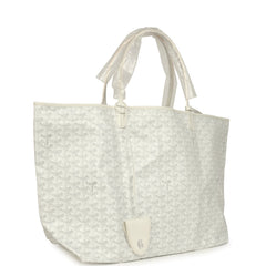Goyard Goyardine Canvas White Saint Louis GM Tote Palladium Hardware