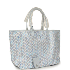 Goyard Goyardine Polar Blue Saint Louis PM Tote Palladium Hardware