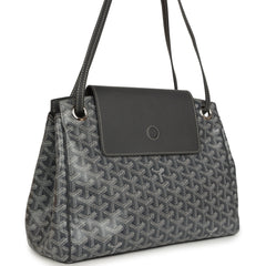 Goyard Goyardine Canvas Grey Rouette Souple Bag Palladium Hardware