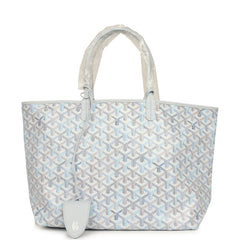 Goyard Goyardine Polar Blue Saint Louis PM Tote Palladium Hardware