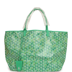 Goyard Goyardine Meadow Green Saint Louis GM Tote Palladium Hardware