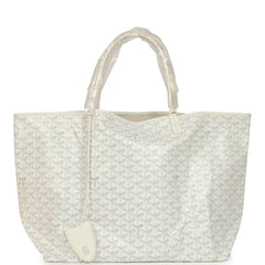 Goyard Goyardine Canvas White Saint Louis GM Tote Palladium Hardware