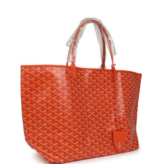 Goyard Goyardine Orange Saint Louis GM Tote Bag Palladium Hardware