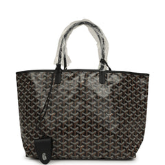 Goyard Goyardine Black Saint Louis PM Tote Bag Palladium Hardware