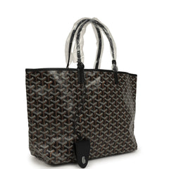 Goyard Goyardine Black Saint Louis PM Tote Bag Palladium Hardware