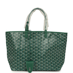 Goyard Goyardine Green Saint Louis PM Tote Bag Palladium Hardware