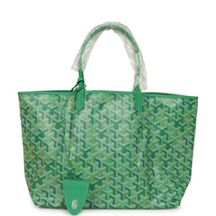 Goyard Goyardine Meadow Green Saint Louis PM Tote Palladium Hardware