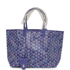 Goyard Goyardine Blueberry Purple Saint Louis PM Tote Palladium Hardware