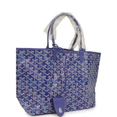 Goyard Goyardine Blueberry Purple Saint Louis PM Tote Palladium Hardware