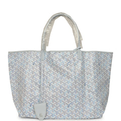 Goyard Goyardine Polar Blue Saint Louis GM Tote Palladium Hardware