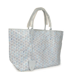 Goyard Goyardine Polar Blue Saint Louis GM Tote Palladium Hardware