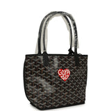 Goyard Goyardine Hand-Painted Heart Anjou Black Mini Bag Palladium Hardware - Thumbnail View 2