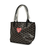 Goyard Goyardine Hand-Painted Heart Anjou Black Mini Bag Palladium Hardware - Thumbnail View 5