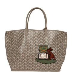 Goyard Goyardine Greige Anjou PM Embroidered Bunny Tote Palladium Hardware