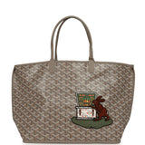 Goyard Goyardine Greige Anjou PM Embroidered Bunny Tote Palladium Hardware - Thumbnail View 1