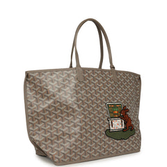 Goyard Goyardine Greige Anjou PM Embroidered Bunny Tote Palladium Hardware