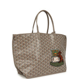 Goyard Goyardine Greige Anjou PM Embroidered Bunny Tote Palladium Hardware - Thumbnail View 2