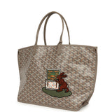 Goyard Goyardine Greige Anjou PM Embroidered Bunny Tote Palladium Hardware - Thumbnail View 5