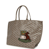 Goyard Goyardine Greige Anjou PM Embroidered Bunny Tote Palladium Hardware - Thumbnail View 5