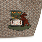 Goyard Goyardine Greige Anjou PM Embroidered Bunny Tote Palladium Hardware - Thumbnail View 8