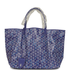 Goyard Goyardine Blueberry Purple Saint Louis GM Tote Palladium Hardware