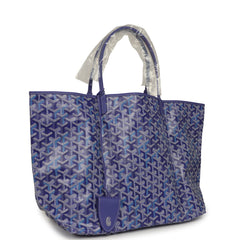 Goyard Goyardine Blueberry Purple Saint Louis GM Tote Palladium Hardware