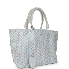 Goyard Goyardine Polar Blue Saint Louis PM Tote Palladium Hardware